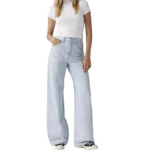 Levis Cinch Baggy Lightweight Jeans Light Wash High Rise Wide Leg 30/31